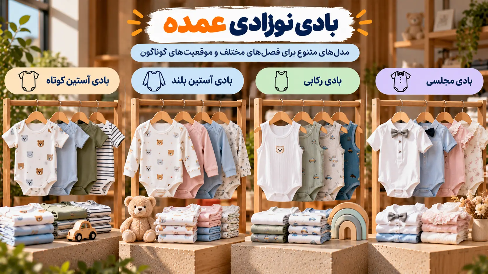 خرید عمده بادی نوزادی از لینک ویترین